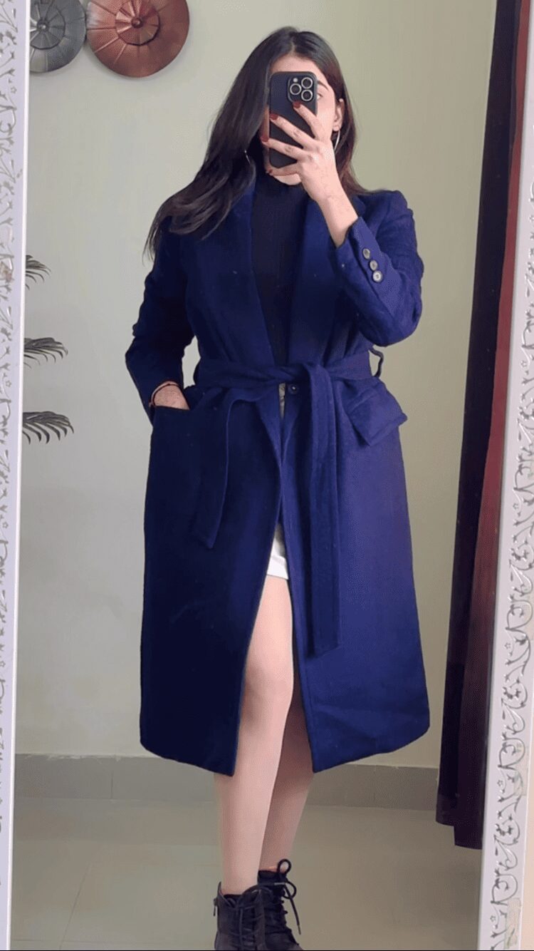 (S To M) Royal Blue Winter Coat W256