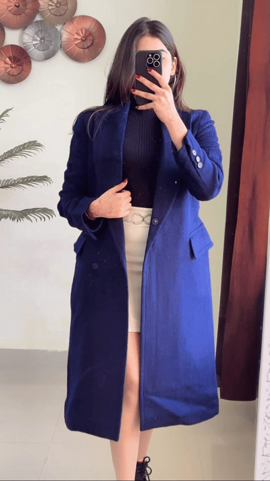 (S To M) Royal Blue Winter Coat W256